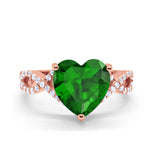 Large Infinity Heart Art Deco Promise Twisted Shank Wedding Engagement Ring Simulated Cubic Zirconia 925 Sterling Silver