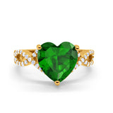 Large Infinity Heart Art Deco Promise Twisted Shank Wedding Engagement Ring Simulated Cubic Zirconia 925 Sterling Silver