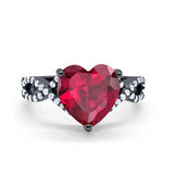 Large Infinity Heart Art Deco Promise Twisted Shank Wedding Engagement Ring Simulated Cubic Zirconia 925 Sterling Silver