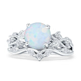 Art Deco Round Cubic Zirconia Infinity Leaf Design Bridal Ring 925 Sterling Silver