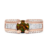 Round Engagement Ring Vintage Style Cubic Zirconia 925 Sterling Silver