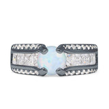 Round Engagement Ring Vintage Style Cubic Zirconia 925 Sterling Silver