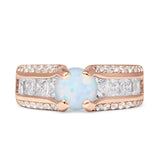 Round Engagement Ring Vintage Style Cubic Zirconia 925 Sterling Silver