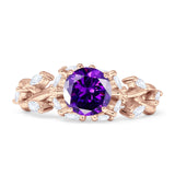 Round Infinity Marquise Vintage Style Floral Ring Cubic Zirconia 925 Sterling Silver