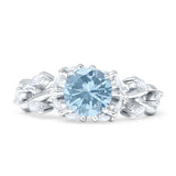 Round Infinity Marquise Vintage Style Floral Ring Cubic Zirconia 925 Sterling Silver