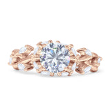 Round Infinity Marquise Vintage Style Floral Ring Cubic Zirconia 925 Sterling Silver