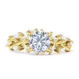 Round Infinity Marquise Vintage Style Floral Ring Cubic Zirconia 925 Sterling Silver