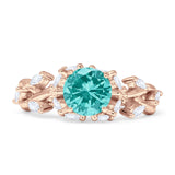 Round Infinity Marquise Vintage Style Floral Ring Cubic Zirconia 925 Sterling Silver