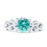 Round Infinity Marquise Vintage Style Floral Ring Cubic Zirconia 925 Sterling Silver
