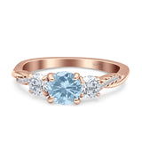 Infinity Round Three Stone Ring Cubic Zirconia 925 Sterling Silver