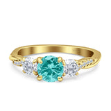 Infinity Round Three Stone Ring Cubic Zirconia 925 Sterling Silver