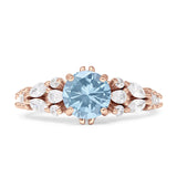 Vintage Style Round Engagement Ring Cubic Zirconia 925 Sterling Silver