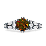 Vintage Style Round Engagement Ring Cubic Zirconia 925 Sterling Silver