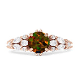Vintage Style Round Engagement Ring Cubic Zirconia 925 Sterling Silver