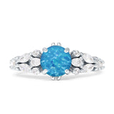 Vintage Style Round Engagement Ring Cubic Zirconia 925 Sterling Silver