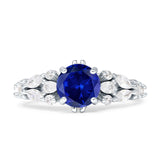 Vintage Style Round Engagement Ring Cubic Zirconia 925 Sterling Silver