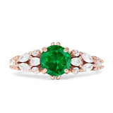 Vintage Style Round Engagement Ring Cubic Zirconia 925 Sterling Silver