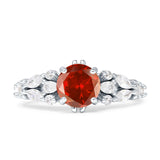 Vintage Style Round Engagement Ring Cubic Zirconia 925 Sterling Silver