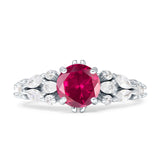 Vintage Style Round Engagement Ring Cubic Zirconia 925 Sterling Silver