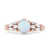 Vintage Style Round Engagement Ring Cubic Zirconia 925 Sterling Silver