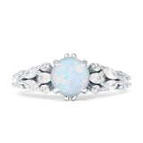 Vintage Style Round Engagement Ring Cubic Zirconia 925 Sterling Silver