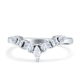 Chevron Ring Cubic Zirconia 925 Sterling Silver