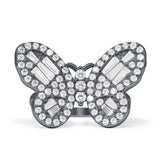 Butterfly Cluster Ring Sparkling Crystal Baguette Cubic Zirconia 925 Sterling Silver