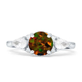 Three Stone Round Pear Teardrop Cubic Zirconia Trilogy Engagement Ring 925 Sterling Silver