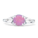 Three Stone Round Pear Teardrop Cubic Zirconia Trilogy Engagement Ring 925 Sterling Silver