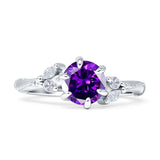 Round Beaded Marquise Vintage Style Cubic Zirconia Engagement Ring 925 Sterling Silver