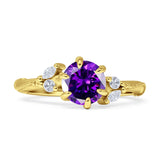 Round Beaded Marquise Vintage Style Cubic Zirconia Engagement Ring 925 Sterling Silver