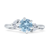 Round Beaded Marquise Vintage Style Cubic Zirconia Engagement Ring 925 Sterling Silver