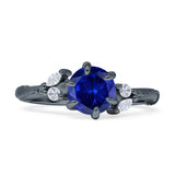 Round Beaded Marquise Vintage Style Cubic Zirconia Engagement Ring 925 Sterling Silver