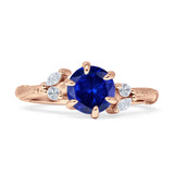 Round Beaded Marquise Vintage Style Cubic Zirconia Engagement Ring 925 Sterling Silver
