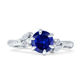 Round Beaded Marquise Vintage Style Cubic Zirconia Engagement Ring 925 Sterling Silver