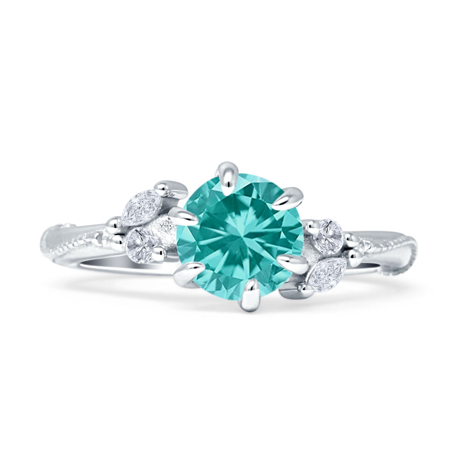Vintage style cubic zirconia engagement rings sale