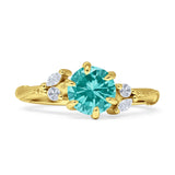 Round Beaded Marquise Vintage Style Cubic Zirconia Engagement Ring 925 Sterling Silver