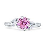 Round Beaded Marquise Vintage Style Cubic Zirconia Engagement Ring 925 Sterling Silver