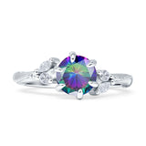 Round Beaded Marquise Vintage Style Cubic Zirconia Engagement Ring 925 Sterling Silver