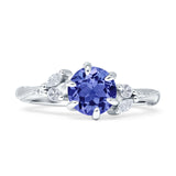 Round Beaded Marquise Vintage Style Cubic Zirconia Engagement Ring 925 Sterling Silver