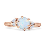 Round Beaded Marquise Vintage Style Cubic Zirconia Engagement Ring 925 Sterling Silver