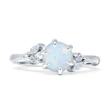 Round Beaded Marquise Vintage Style Cubic Zirconia Engagement Ring 925 Sterling Silver