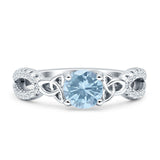 Round Cetlic Trinity Vintage Style Cubic Zirconia Ring 925 Sterling Silver