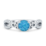 Round Cetlic Trinity Vintage Style Cubic Zirconia Ring 925 Sterling Silver