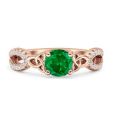 Round Cetlic Trinity Vintage Style Cubic Zirconia Ring 925 Sterling Silver