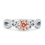 Round Cetlic Trinity Vintage Style Cubic Zirconia Ring 925 Sterling Silver