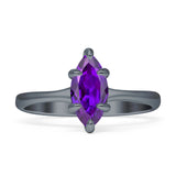 Marquise Solitaire Engagement Ring 6X12 Cubic Zirconia 925 Sterling Silver