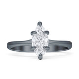 Marquise Solitaire Engagement Ring 6X12 Cubic Zirconia 925 Sterling Silver