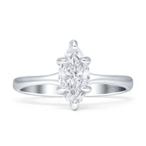 Marquise Solitaire Engagement Ring 7X14 Cubic Zirconia 925 Sterling Silver