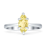 Marquise Solitaire Engagement Ring 6X12 Cubic Zirconia 925 Sterling Silver